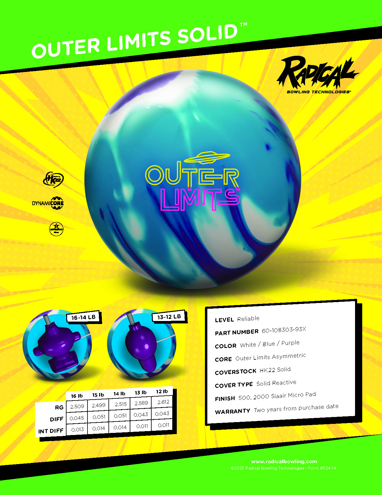 Radical Outer Limits Solid Bowling Ball